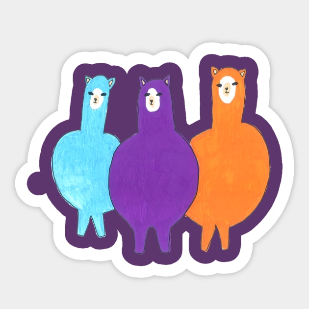 Llama Family Sticker by DoodlesAndStuff